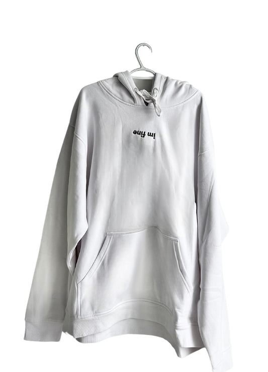 "im fine" embroidered hoodie - white